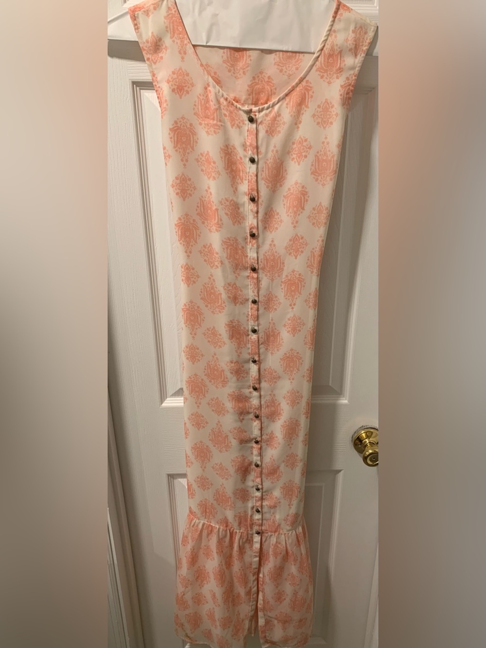 Lucky Brand Peach and Cream Printed dress